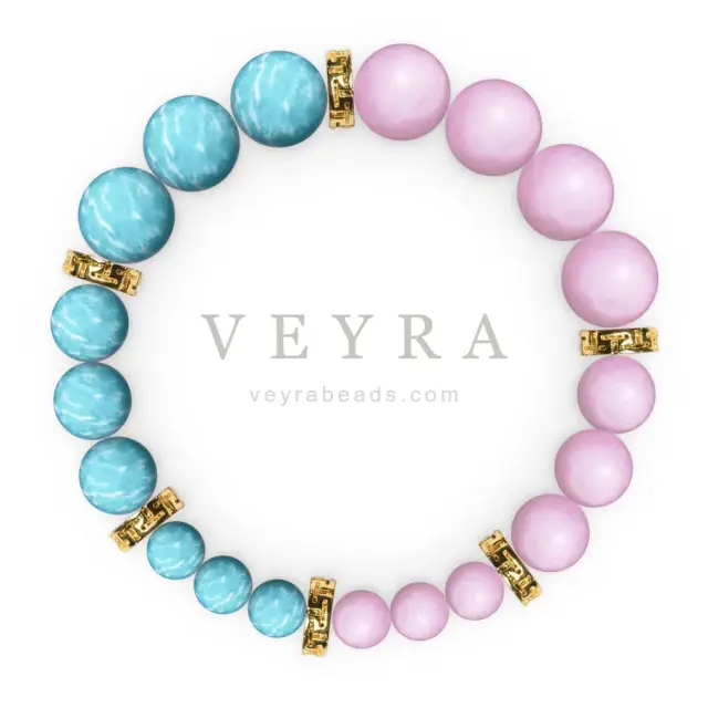 Peach to Sea crystal bracelet