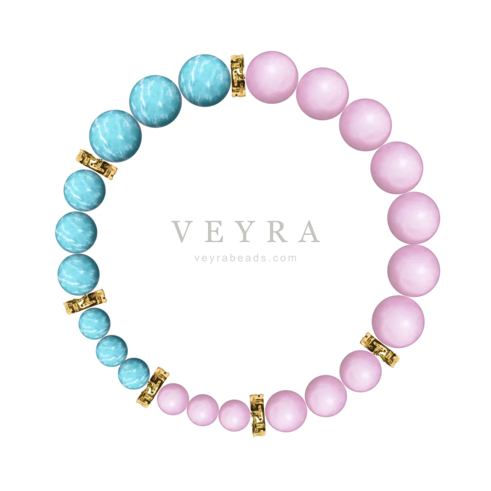 Peach to Sea crystal bracelet