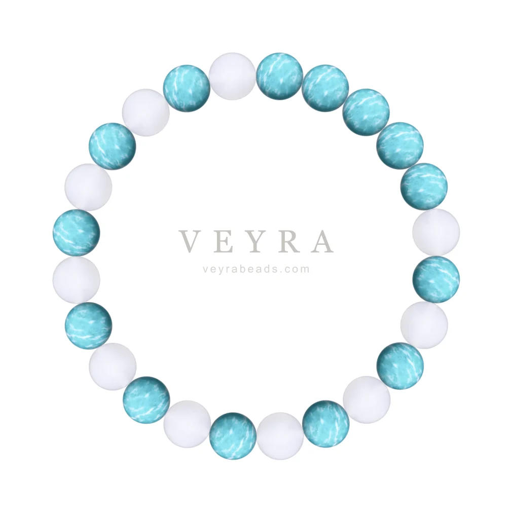 Amazonite White crystal bracelet