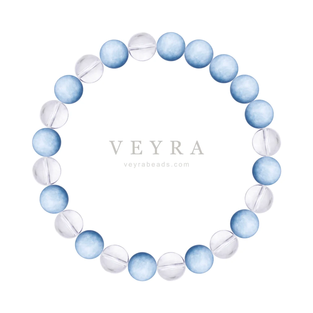 Aqua & White crystal bracelet