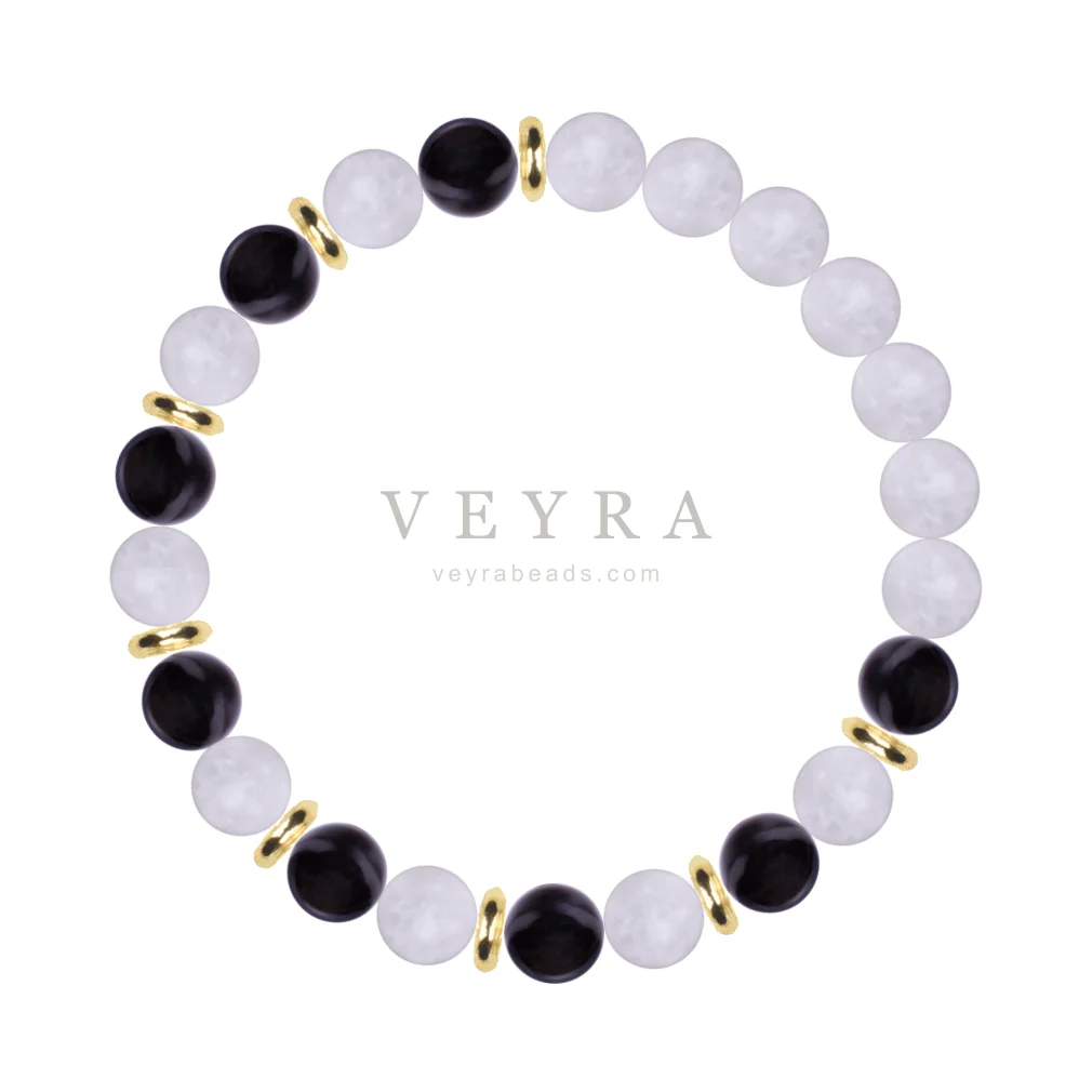 Chalk & Charcoal crystal bracelet