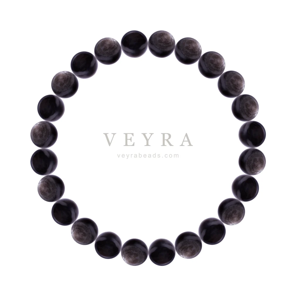Obsidian Silver crystal bracelet