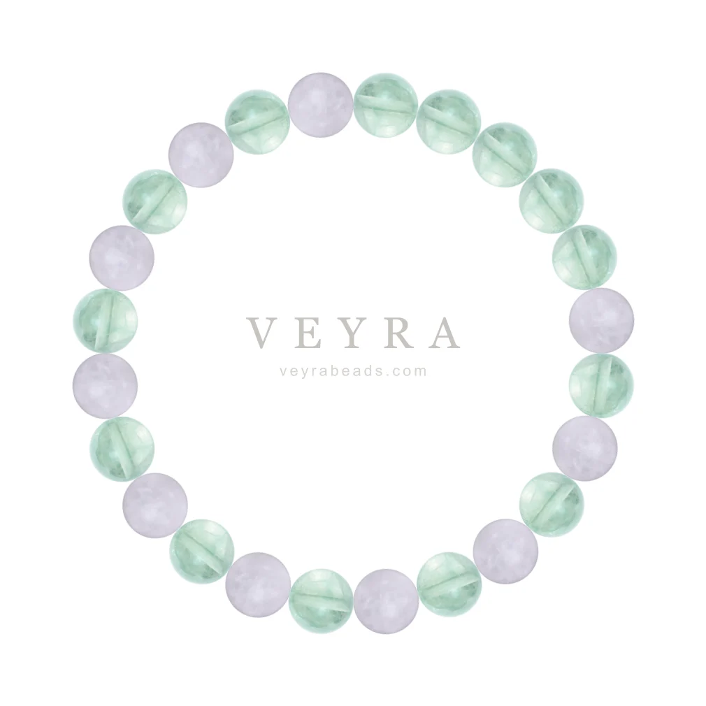 Prehnite & White crystal bracelet