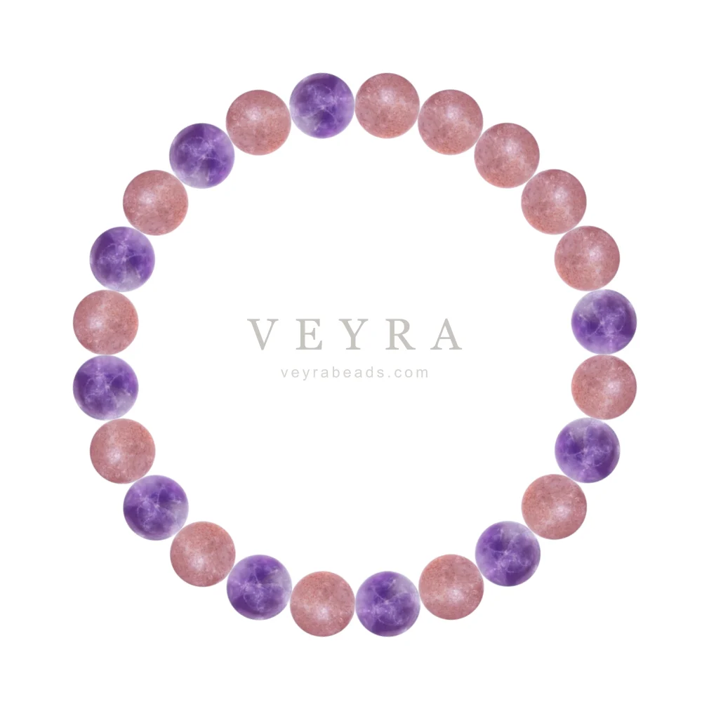 Strawberry & Amethyst crystal bracelet