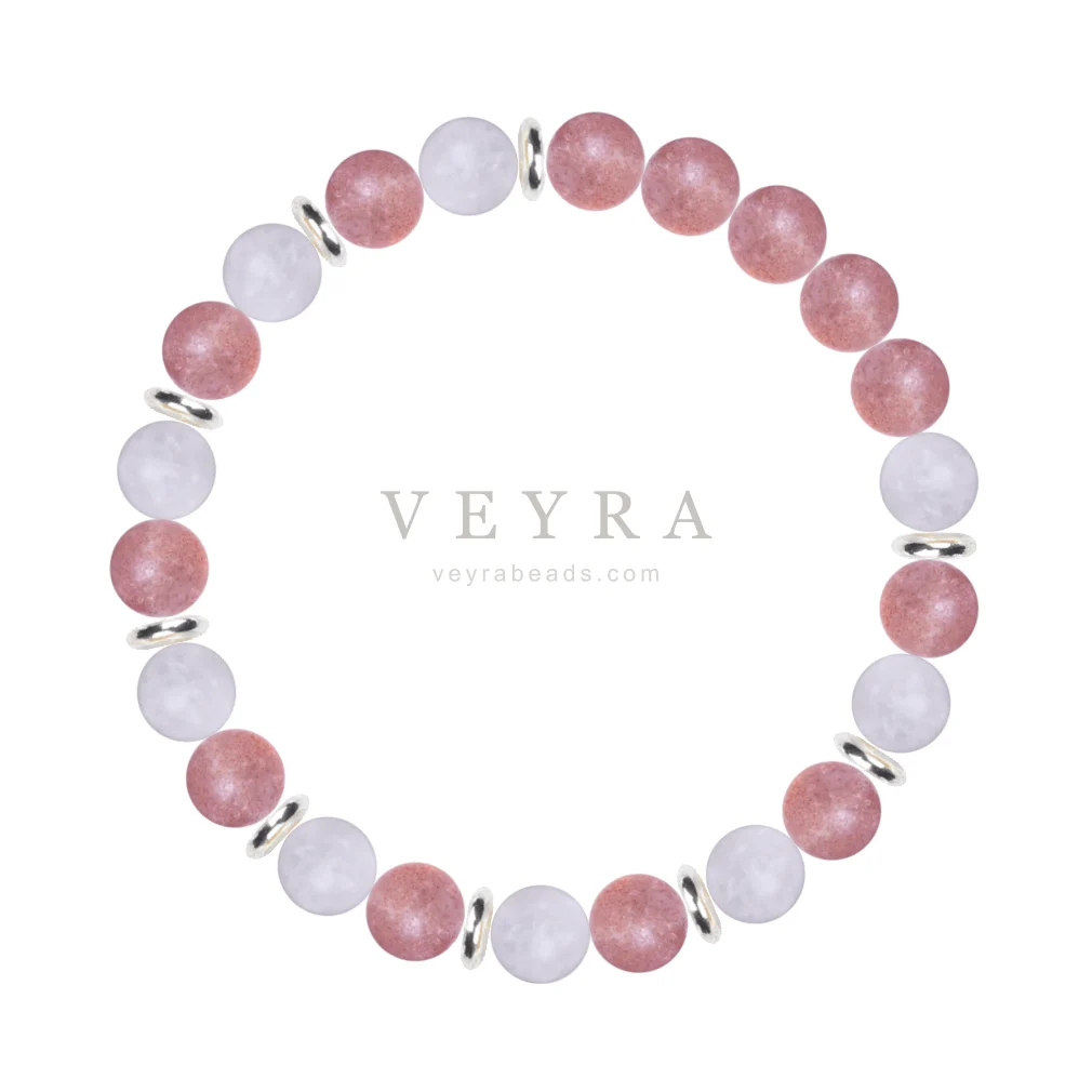 Strawberry & White crystal bracelet