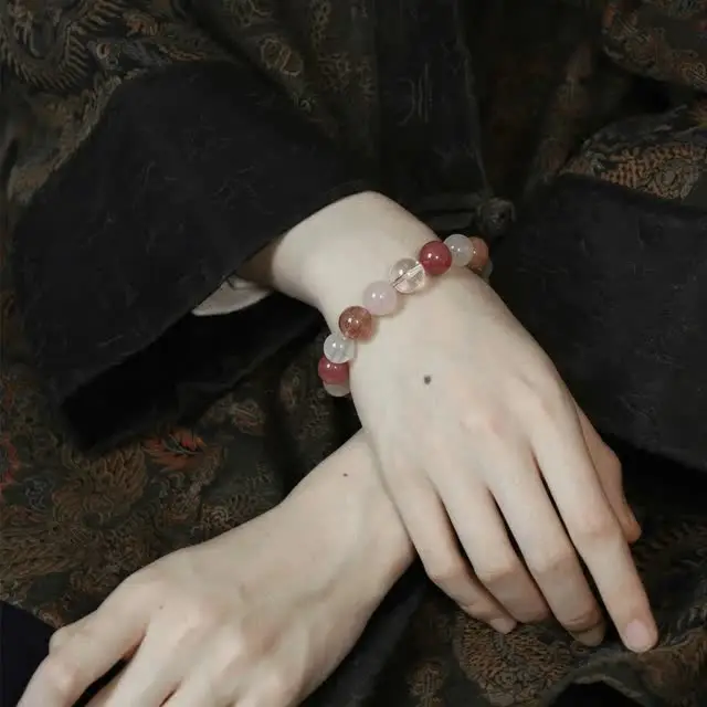 Crystal bracelet worn on the wrist