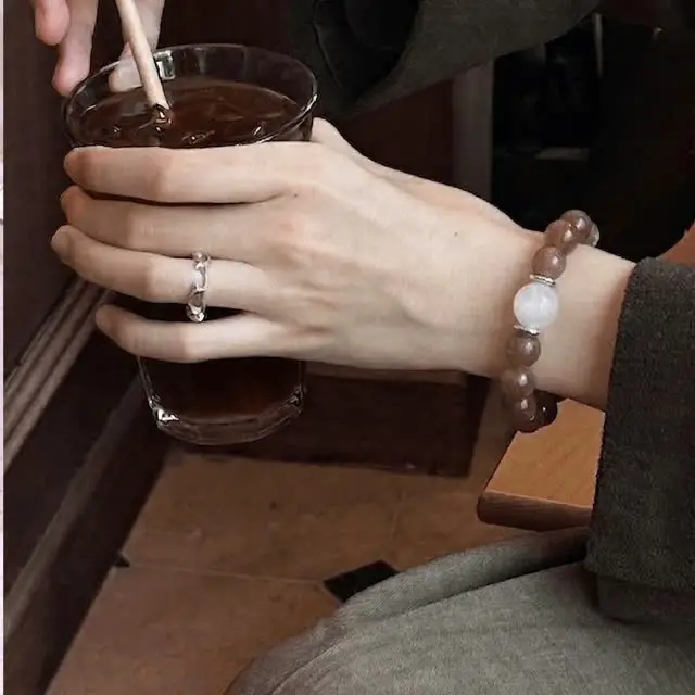 Crystal bracelet worn on the wrist