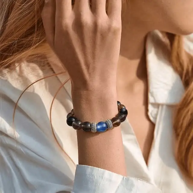 Crystal bracelet worn on the wrist