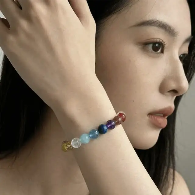 Crystal bracelet worn on the wrist