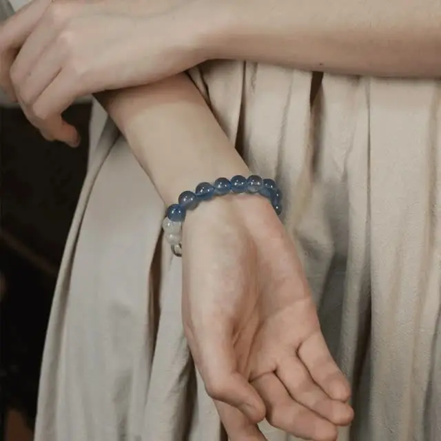 Crystal bracelet worn on the wrist